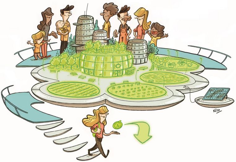 Illustration dessinée du site internet transitions économiques